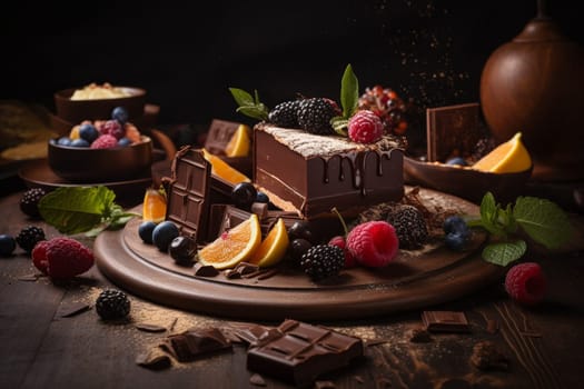 A chocolate-themed dessert buffet at a luxury hotel (generative AI)