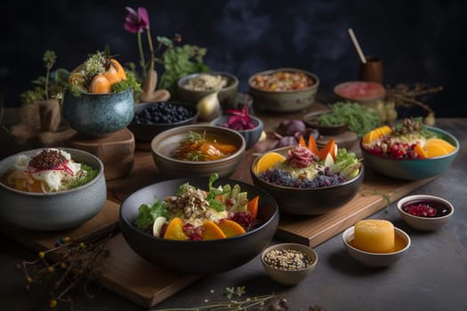 Get creative and build your own bowl with our BYOB buffet located within a sleek and modern eatery. It’s a must-try! (generative AI)
