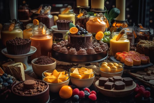 Indulge in an extravagant chocolate feast at a luxury hotel (generative AI)