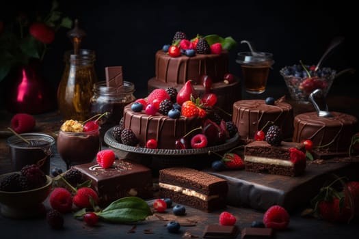 Indulge in an extravagant chocolate feast at a luxury hotel (generative AI)