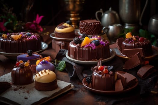 Indulge in an extravagant chocolate feast at a luxury hotel (generative AI)