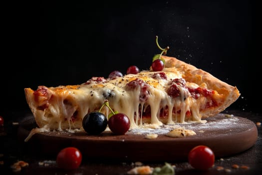 A cheesy and delicious slice of New York style pizza, perfect for any occasion (generative AI)