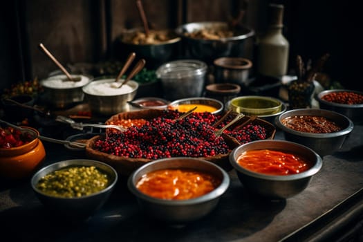 A daring spicy buffet in the desert (generative AI)