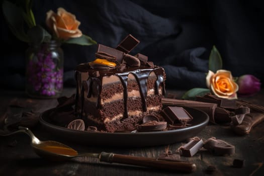 Indulge in a dreamy and velvety chocolate cake fit for any occasion (generative AI)