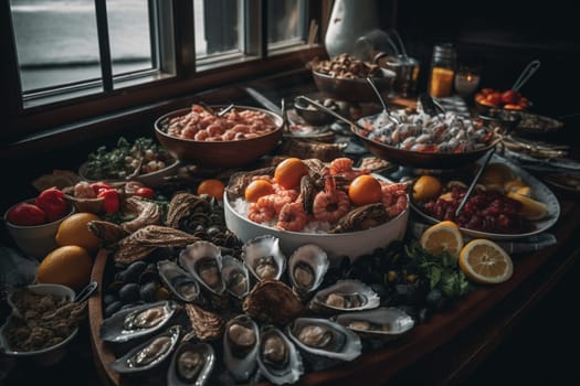 A seafood buffet on a yacht (generative AI)