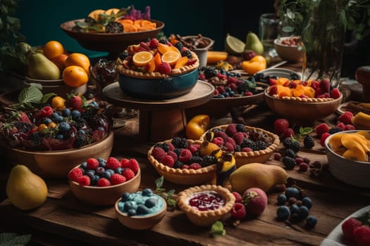 A pop-up dessert buffet at a lively music festival (generative AI)
