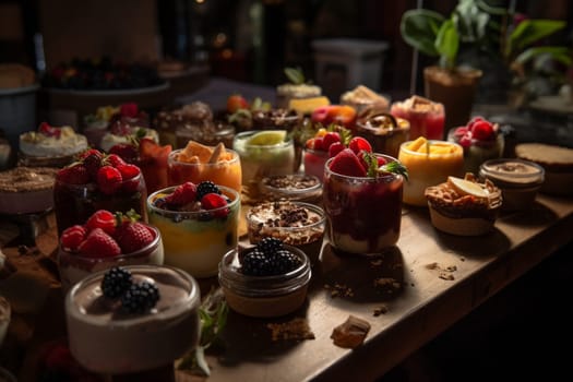 A pop-up dessert buffet at a lively music festival (generative AI)