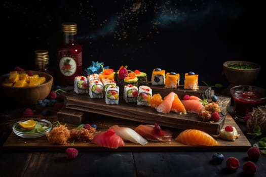 A sushi buffet where you can see the stars (generative AI)