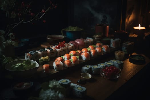 A sushi buffet where you can see the stars (generative AI)