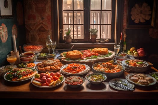 Taste the flavors of Andalusia in tapas style at a lively taverna (generative AI)