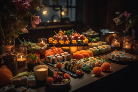 A sushi buffet where you can see the stars (generative AI)