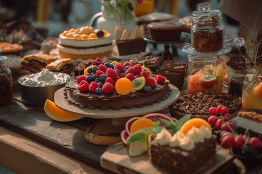 A pop-up dessert buffet at a lively music festival (generative AI)