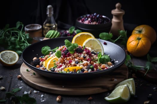 A rainbow salad with quinoa and feta (generative AI)