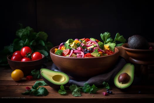 Add some spice and flavor to your meal with this vibrant and fresh salsa mix (generative AI)