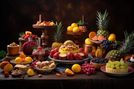 An exotic fruit buffet with tropical treats (generative AI)
