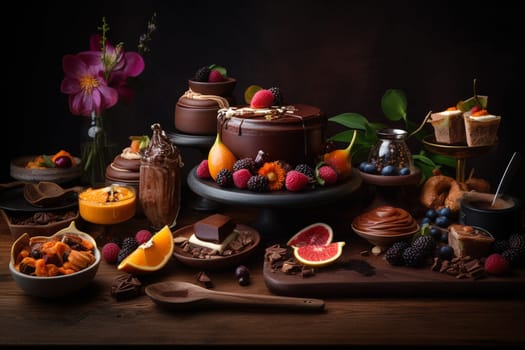 An indulgent chocolate buffet at a luxury hotel (generative AI)