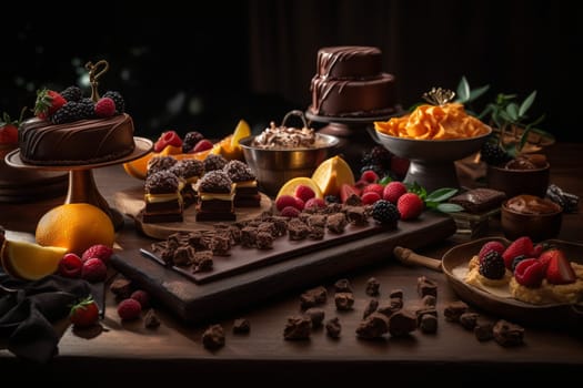 An indulgent chocolate buffet at a luxury hotel (generative AI)