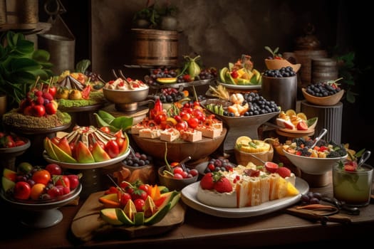 Satisfy your cravings with a world of flavors at our international cuisine buffet. We’re located in a bustling marketplace for the full experience! (generative AI)