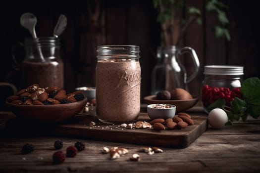 Filling protein shake after a workout (generative AI)