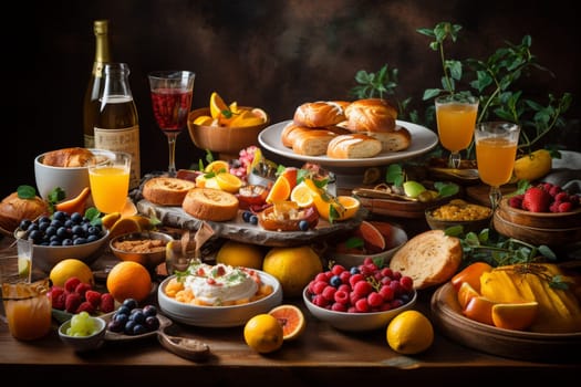 Brunch in style at our buffet with bottomless mimosas served all day (generative AI)