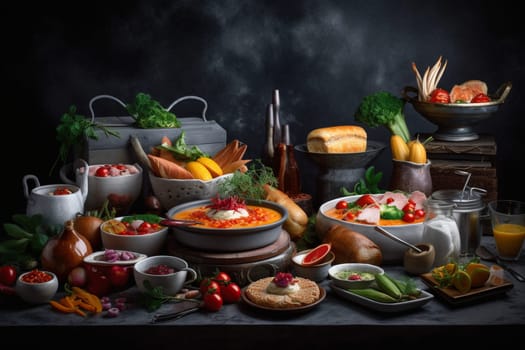 Satisfy your cravings with a world of flavors at our international cuisine buffet. We’re located in a bustling marketplace for the full experience! (generative AI)
