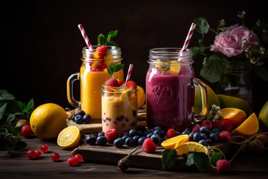 Enjoy a cool and fruity smoothie on a blazing summer day (generative AI)