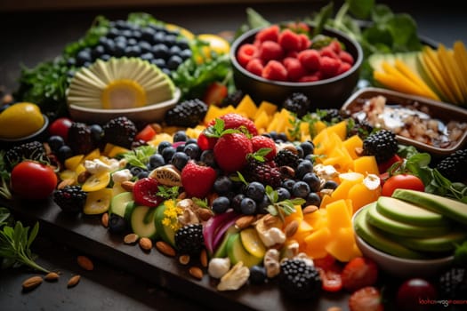 Fuel your body with a healthy salad bar buffet after your workout at the gym (generative AI)