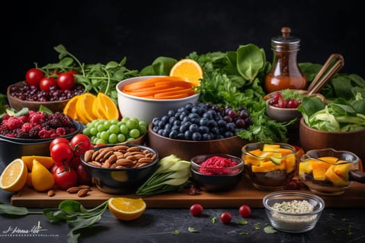 Fuel your body with a healthy salad bar buffet after your workout at the gym (generative AI)