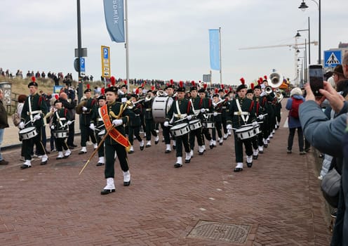 Noordwijk, Netherlands - April 22, 2023: The traditional flowers parade Bloemencorso from Noordwijk to Haarlem in the Netherlands.