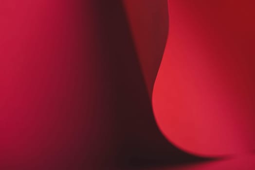 Abstract red geometry creative shape background. Modern and trendy minimal paper composition. Flat lay minimalist layout.