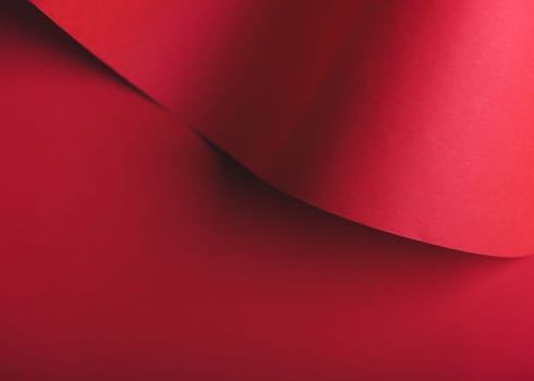 Chinese new year design. Abstract red geometry creative shape. Valentines day background. Flat lay minimalist layout for lunar new year.
