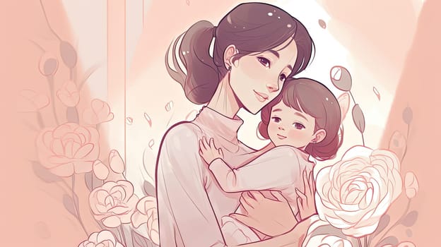 Mother's day flat design, Generative AI, AI generated