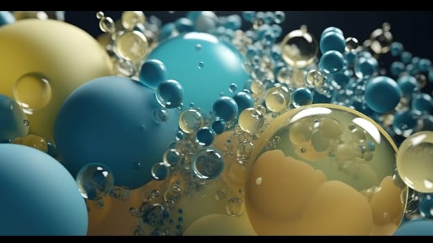 Colored 3d glass sphere - abstract backgroud, generative AI, AI generated