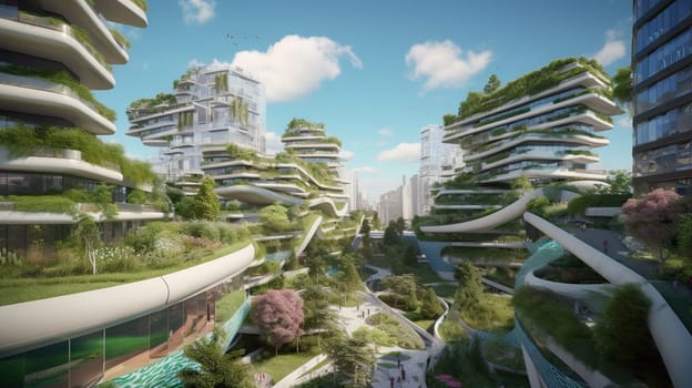 Eco-friendly city, Generative AI, AI generated