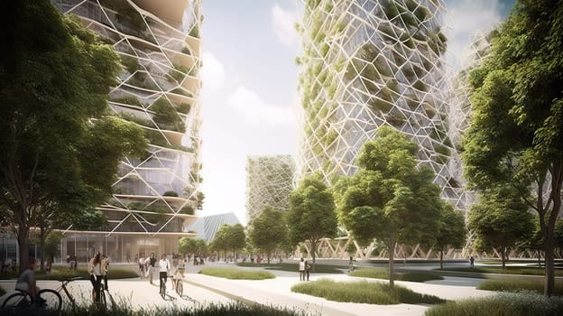 Eco-friendly city, Generative AI, AI generated