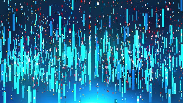 Digital technology blue background. Computer generated 3d render