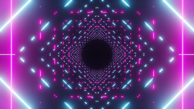 Technology neon tunnel. Computer generated 3d render
