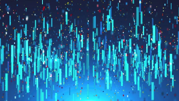 Digital technology blue background. Computer generated 3d render