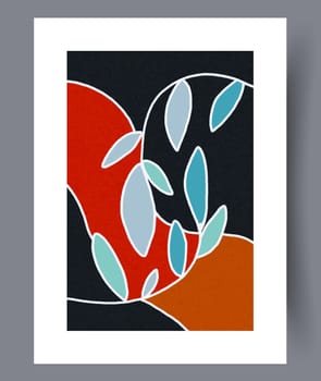 Still life flower nordic plant wall art print. Printable minimal abstract flower poster. Contemporary decorative background with plant. Wall artwork for interior design.
