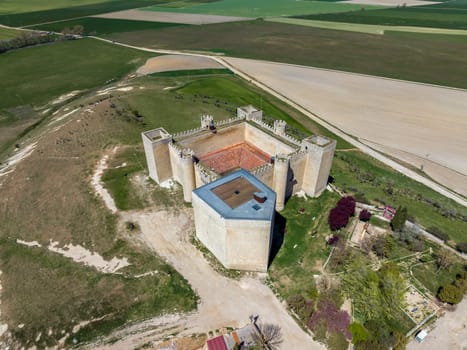 Montealegre de Campos castle is located in Castilla y Leon Spain close to the city of Valladolid. It is a medieval castle still keeping its high defensive walls