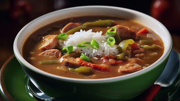 Traditional Gumbo, Louisiana Comfort Food - Generative AI
