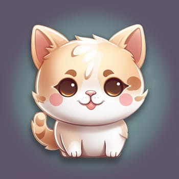 Cute kitten, ios style icon - Generative AI, AI generated