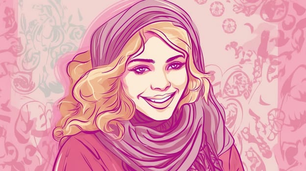 Cute blonde russian girl - generative AI - AI generated