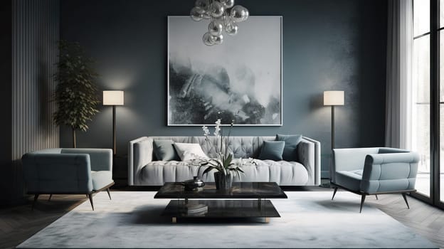 Luxurious Living-room interior - Generative AI - AI generated