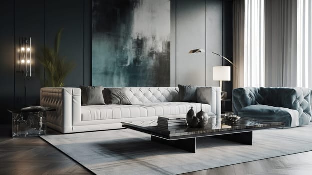 Luxurious Living-room interior - Generative AI - AI generated
