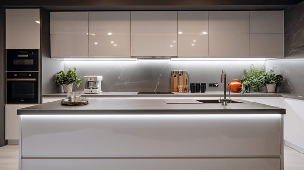 Sleek and modern kitchen - Generative AI - AI generated