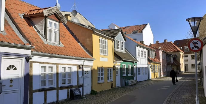 Colored houses in Aalborg , Denmark
