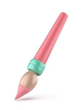Simple paintbrush on white background