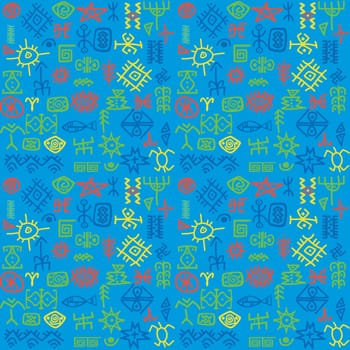 Colored african pattern with ethnic motifs
