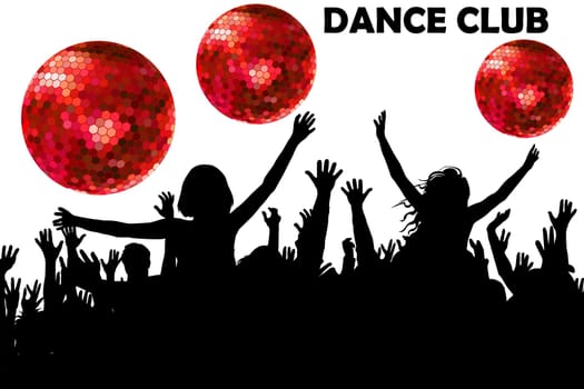 Cheerful crowd of people dancing